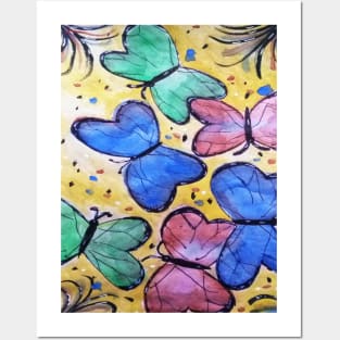 Butterfly watercolor gradient design Posters and Art